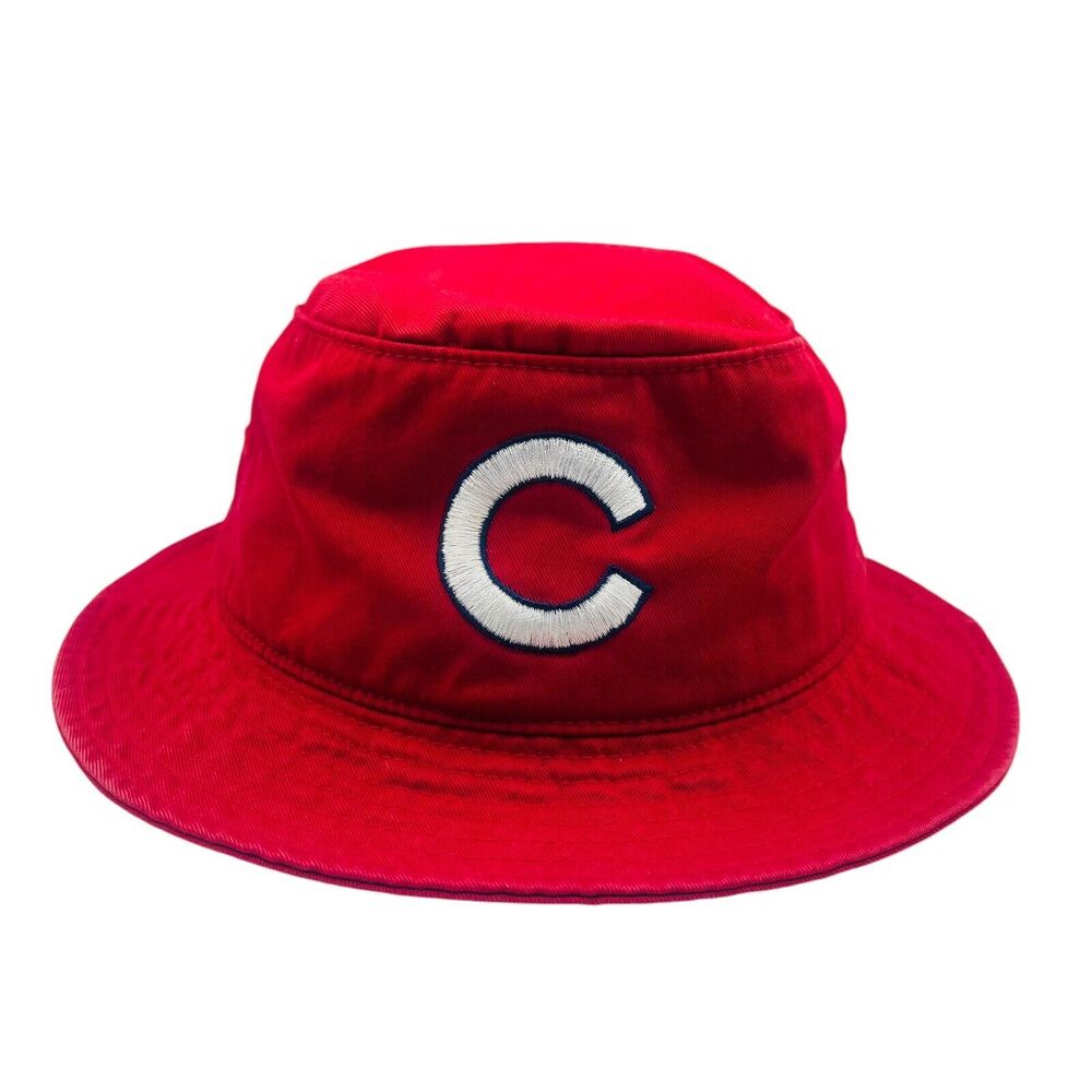 American Needle Chicago Cubs Bucket Hat Adults Size Small Medium Red Cap MLB